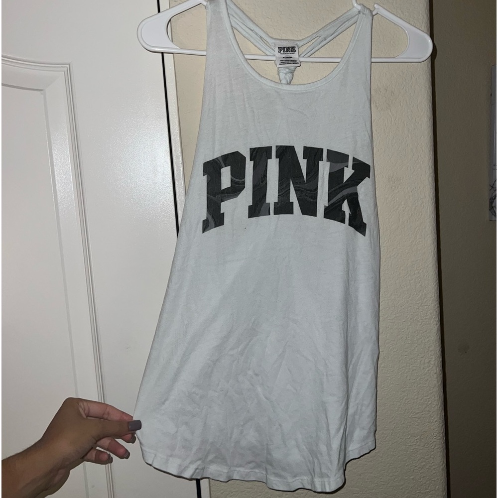 “PINK” blue workout shirt